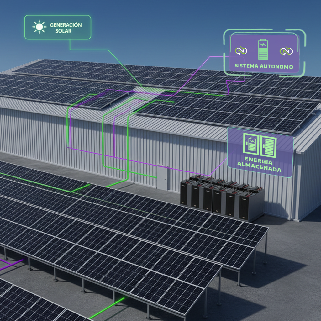 Sistema de paneles solares aislado a la red publica